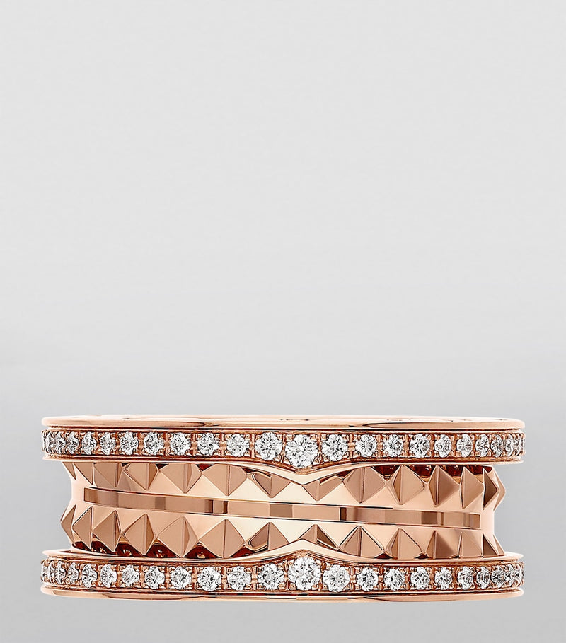 Bvlgari B.zero1 Rock rose gold diamond ring, UK version