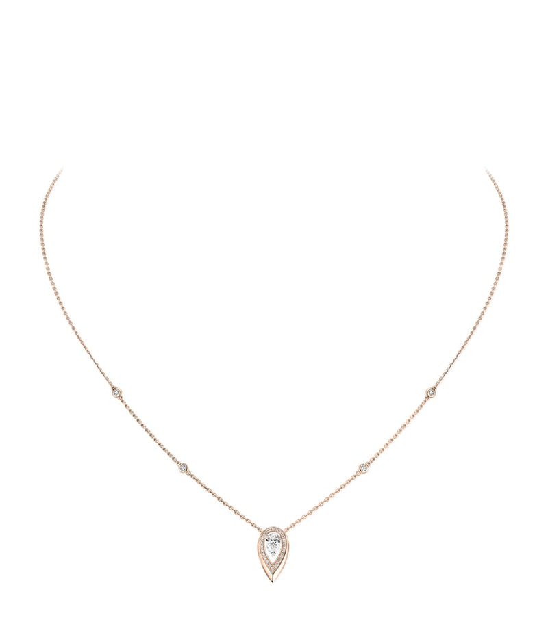 Messika Fiery diamond and pink gold necklace 0.42ct, imported from the UK