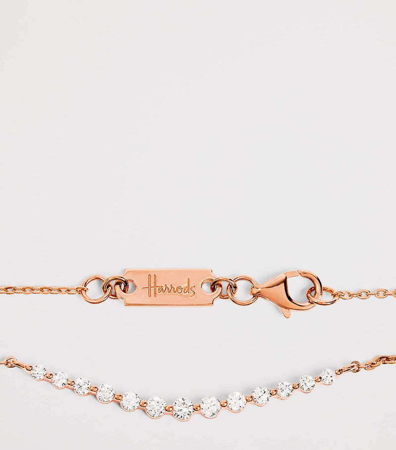 Harrods rose gold graduating diamond pendant necklace 0.50ct, UK version