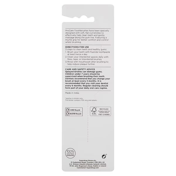 Pro Care toothbrush soft 4pk imported from the UK