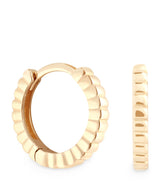 Harrods Astrid & Miyu Yellow Gold Ridged Huggie Hoop Earrings 9.5mm- Buy online at McGrocer