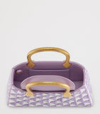 Bvlgari Serpentine Duette top-handle bag in white and amethyst raffia, UK version