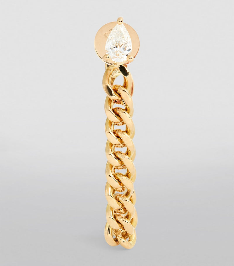 Anita Ko yellow gold Cuban chain single earring, imported from the UK