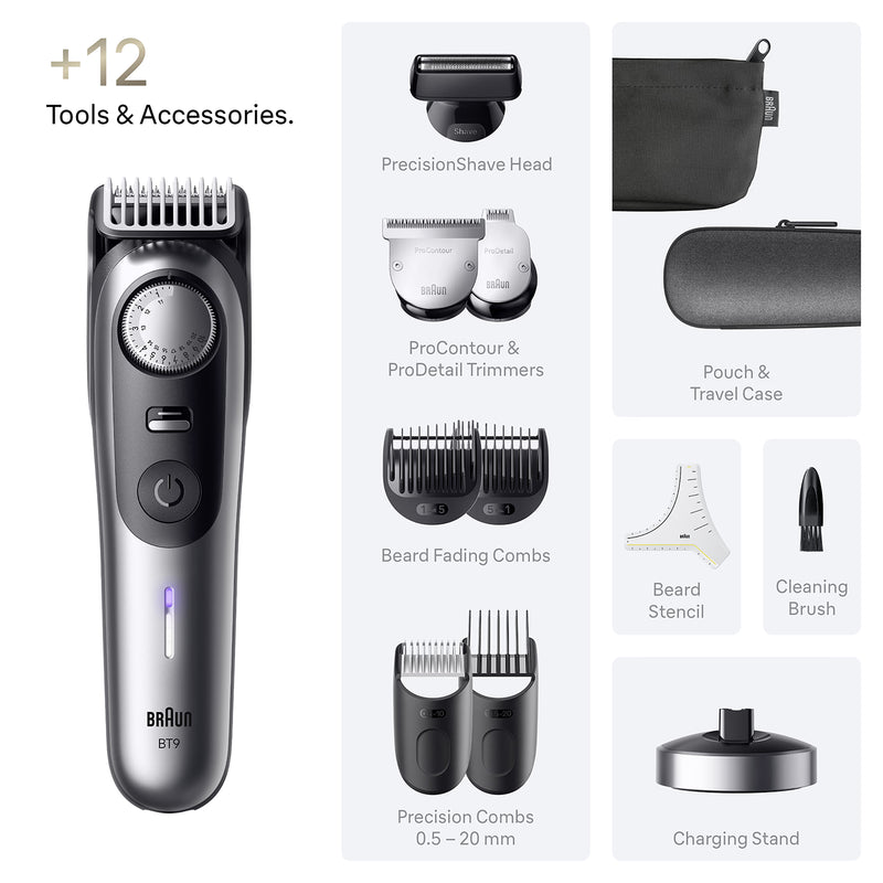 Braun Series 9 Beard Trimmer BT9560 Chrome, imported from the UK