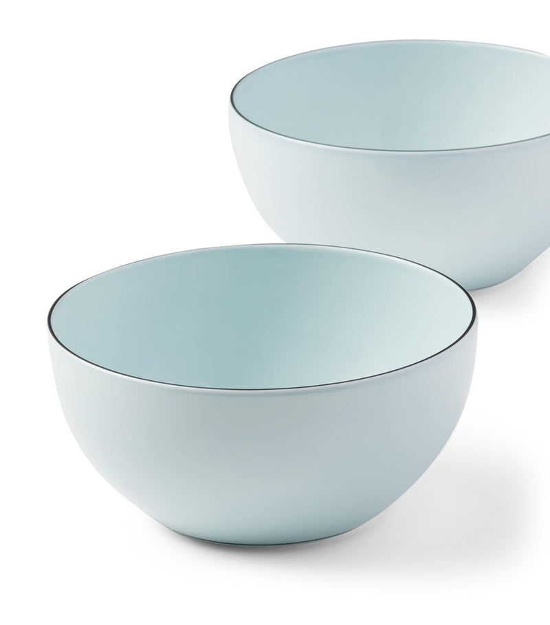 Prada set of two celadon porcelain bowls with hand-glazed finish, imported from the UK