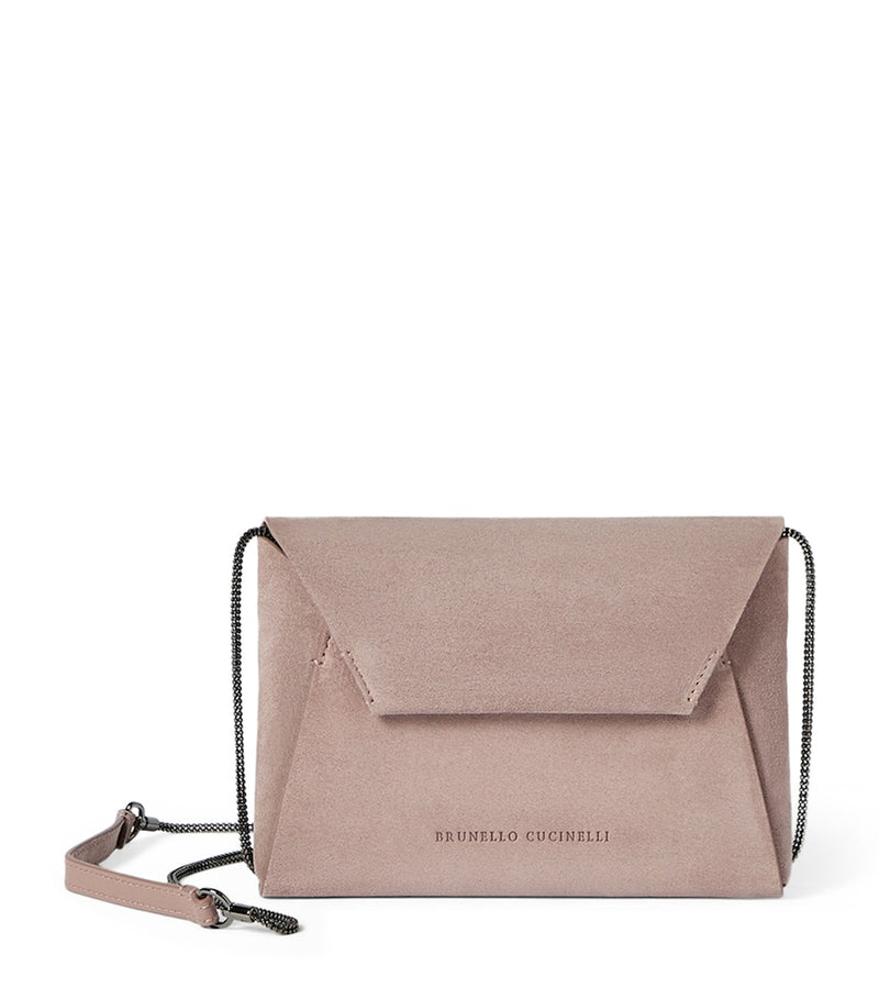 Brunello Cucinelli suede clutch bag - British product