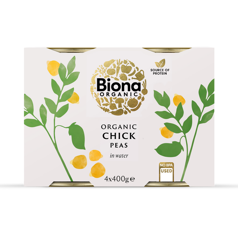 Biona Organic Chickpeas 4x400g, UK version