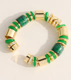 Eddie Borgo keystone bracelet with malachite and jade beads (British brand)