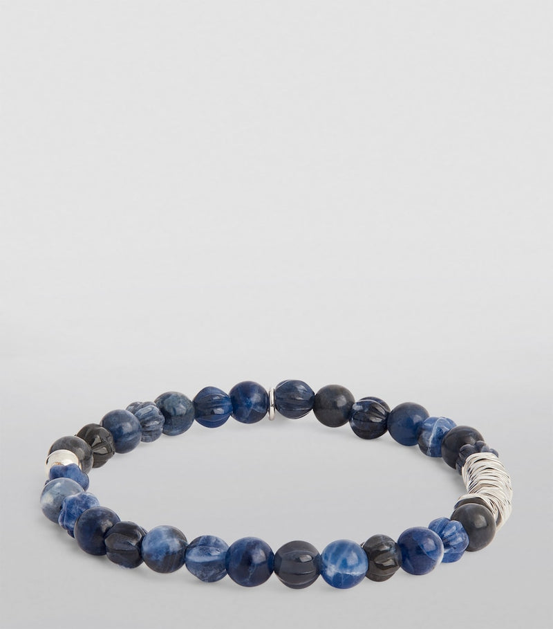 Tateossian sodalite and sterling silver discs bracelet, UK version