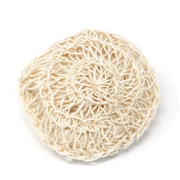 Sisal soft round exfoliating scrub with cotton handle (British brand)
