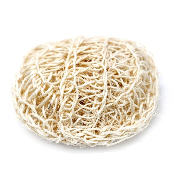 Sisal soft round exfoliating scrub with cotton handle (British brand)