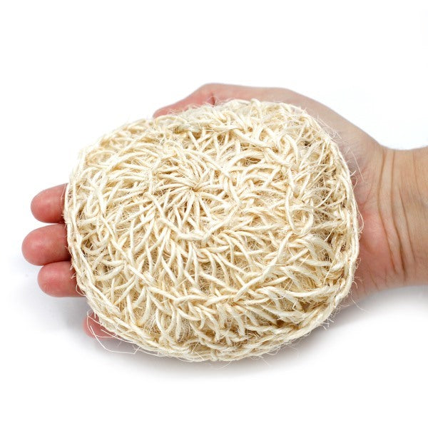 Sisal soft round exfoliating scrub with cotton handle (British brand)