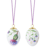 Harrods Royal Copenhagen Set of 2 Porcelain Thistle Decorative Eggs (6cm)- Buy online at McGrocer