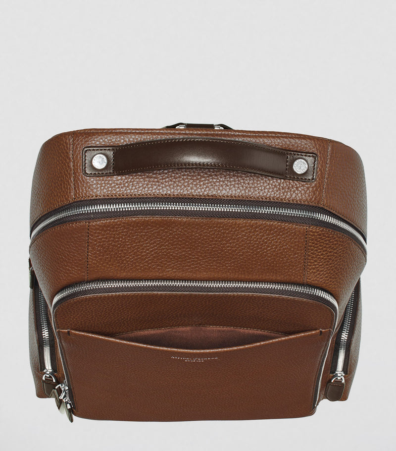 Aspinal of London Pebble Leather Reporter backpack, imported from the UK