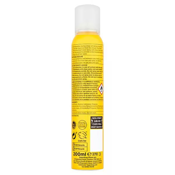 Superdrug Style Expertise freeze hold hairspray 200ml (British brand)
