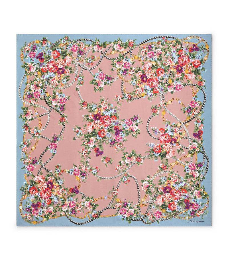 Dolce&Gabbana silk floral foulard 90cm - British product