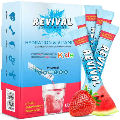Superdrug Revival KIDS Multi-Vitamin & Electrolyte Drink Mix, Straw & Water, 6 Pack- Buy online at McGrocer