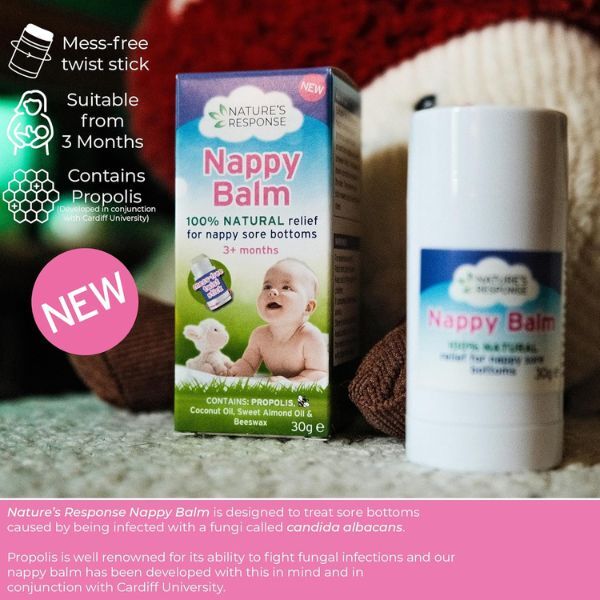 Nature's Response baby nappy balm twist stick 30g (British brand)