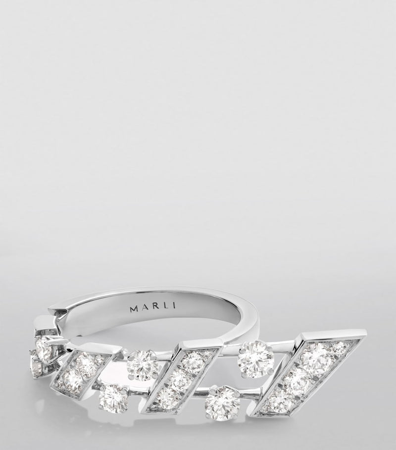 Marli New York Fifth Avenue white gold diamond ring, UK version