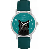 Superdrug Toff London Green Ladies Black Cat Head Watch- Buy online at McGrocer