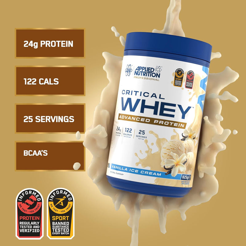 Applied Nutrition Critical Whey vanilla protein powder 825g - British product