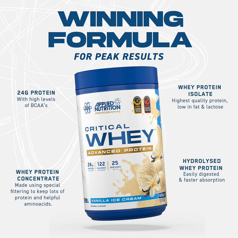 Applied Nutrition Critical Whey vanilla protein powder 825g - British product