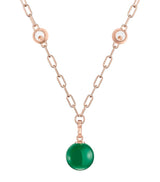 Harrods Chopard Rose Gold, Diamond and Green Agate Happy Diamonds Planet Necklace- Buy online at McGrocer