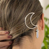 Myga Crystal Moon Hair Clip, imported from the UK