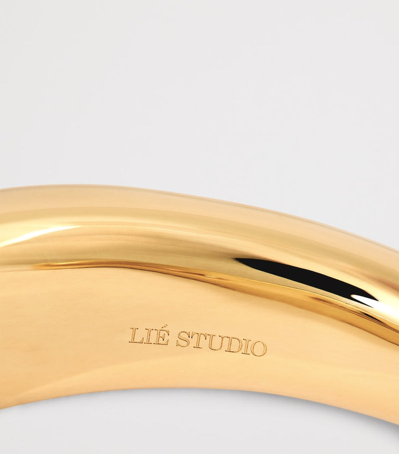 LIÉ STUDIO gold-plated Emma cuff bangle, imported from the UK