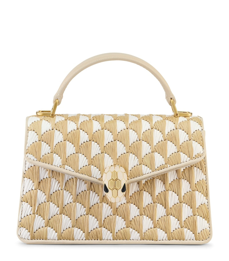 Bvlgari Serpenti Forever mini raffia handbag - British product