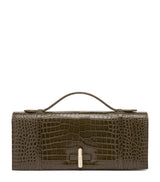 Harrods Malone Souliers Leather Croc-Embossed May Clutch Bag - H12cm x W27cm- Buy online at McGrocer