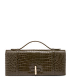 Malone Souliers croc-embossed May clutch bag, imported from the UK
