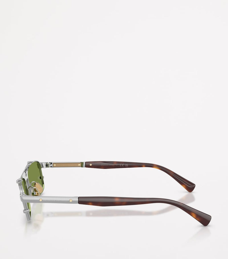 Brunello Cucinelli Paloma rectangular titanium sunglasses, UK version