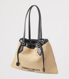Jimmy Choo large raffia drawstring tote bag - British product