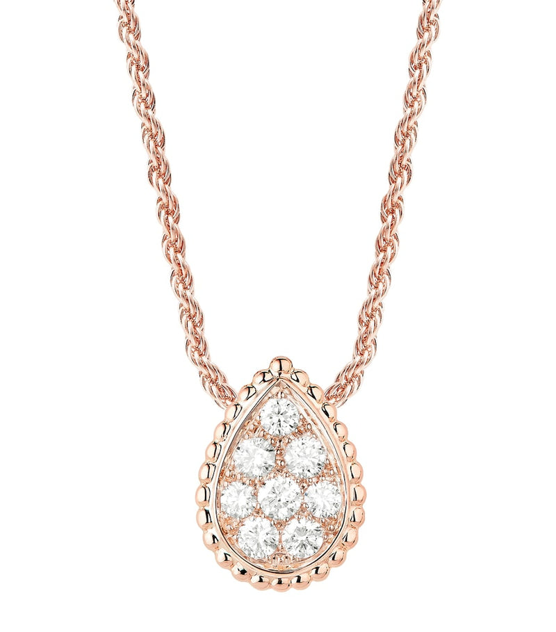 Boucheron rose gold diamond Serpent Bohème pendant necklace (British brand)