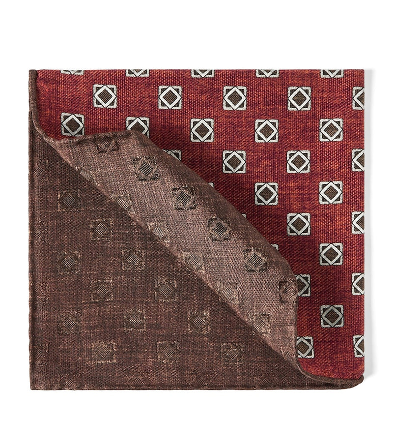 Brunello Cucinelli silk geometric scarf 35cm (British brand)