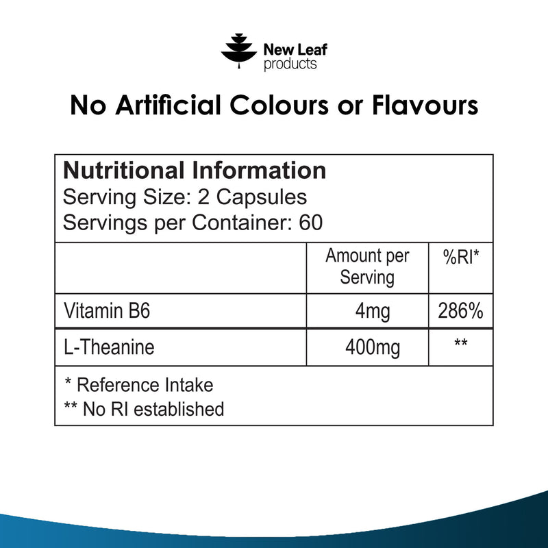 New Leaf L-Theanine 120 capsules (British brand)