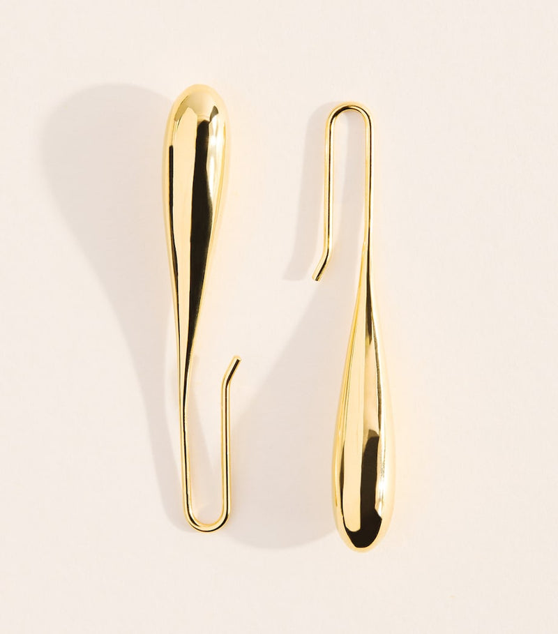 LIÉ STUDIO Evelyn earrings gold plated 5cm, imported from the UK