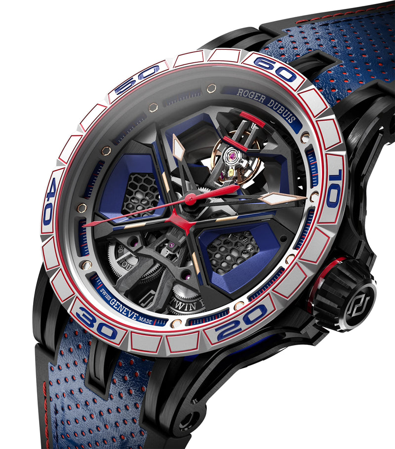Roger Dubuis Excalibur Spider Huracan watch 45mm skeleton dial, imported from the UK