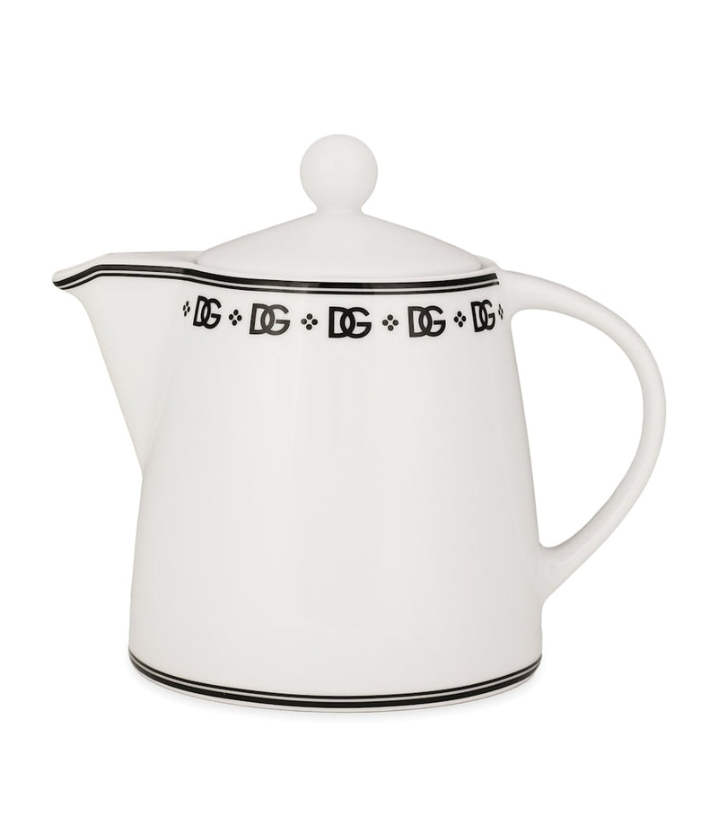 Dolce&Gabbana porcelain teapot with monogram and Art Deco design - British product