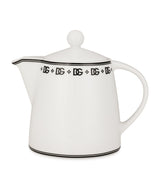 Harrods Porcelain Teapot with Monogram and Art Deco Design- Buy online at McGrocer