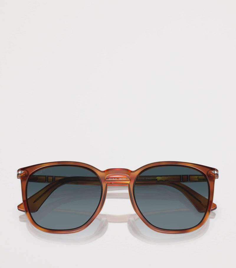 Persol acetate round sunglasses with keyhole bridge, UK version