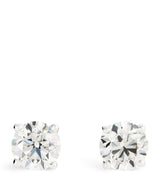 Harrods Harrods White Gold and Diamond Stud Earrings (1.00ctw)- Buy online at McGrocer