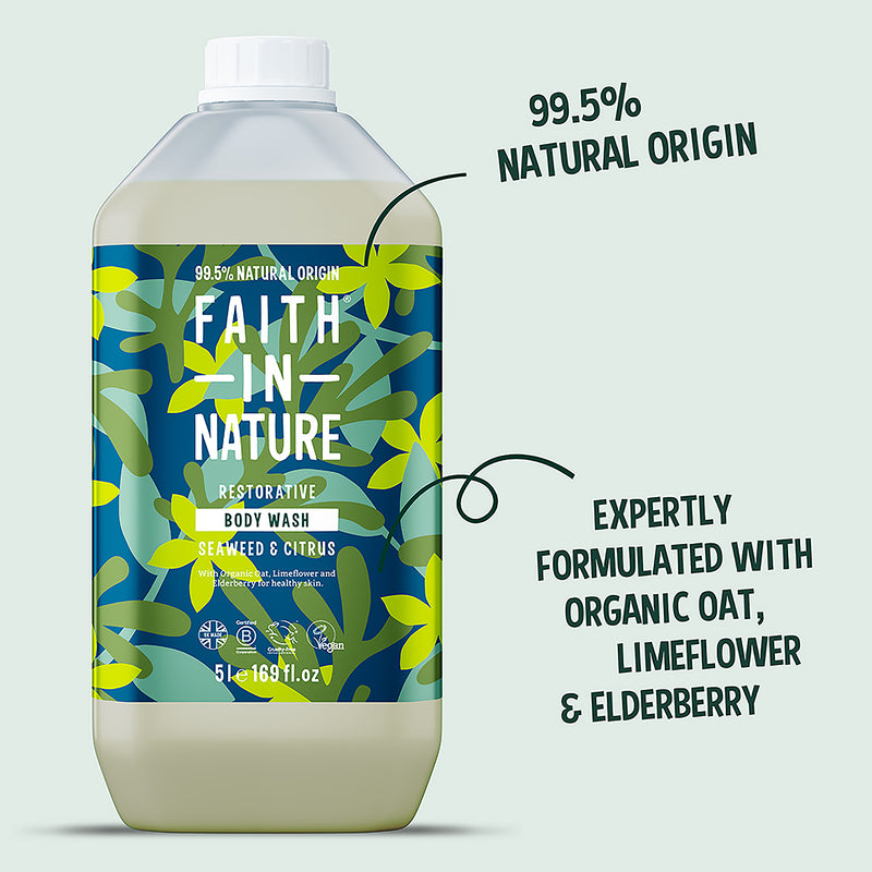 Faith In Nature Body Wash Seaweed & Citrus 5L (British brand)