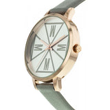 Missguided gold ladies watch with synthetic leather strap - British product