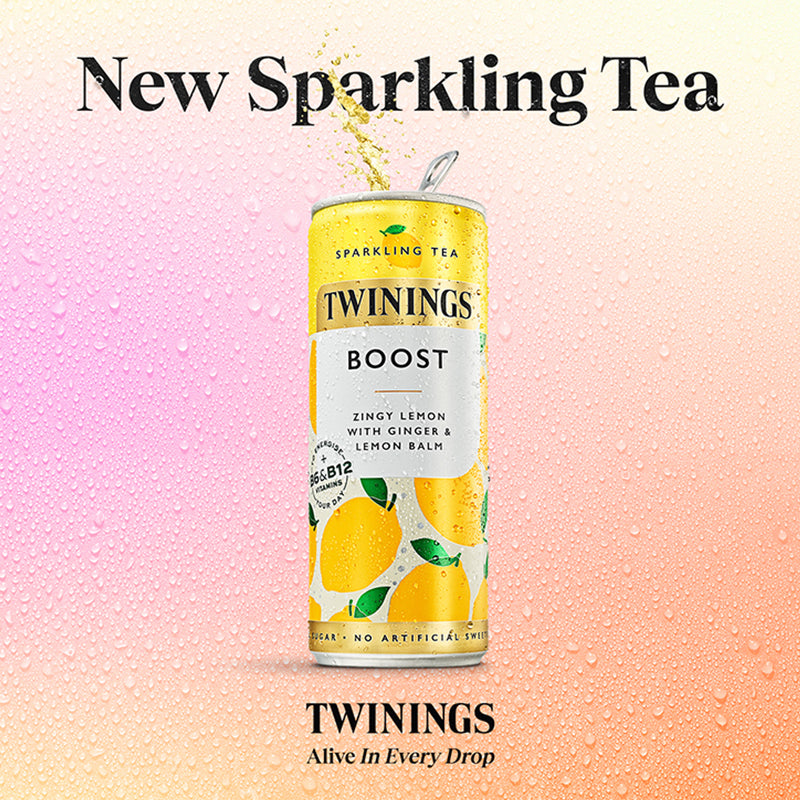 Twinings Boost Lemon Ginger Sparkling Tea 250ml (British brand)