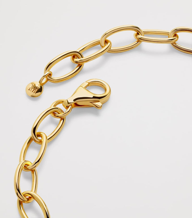 Monica Vinader gold vermeil heart charm bracelet, UK version