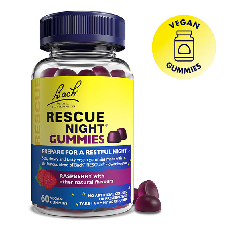 Rescue Remedy Night Gummies Raspberry 60 Gummies, imported from the UK