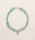 Hermina Athens beaded sun charm necklace with gold-tone pendant, imported from the UK