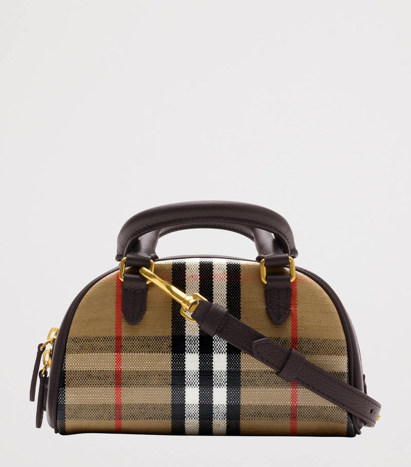 Burberry Mini Canvas Highlands Bowling Bag - British product